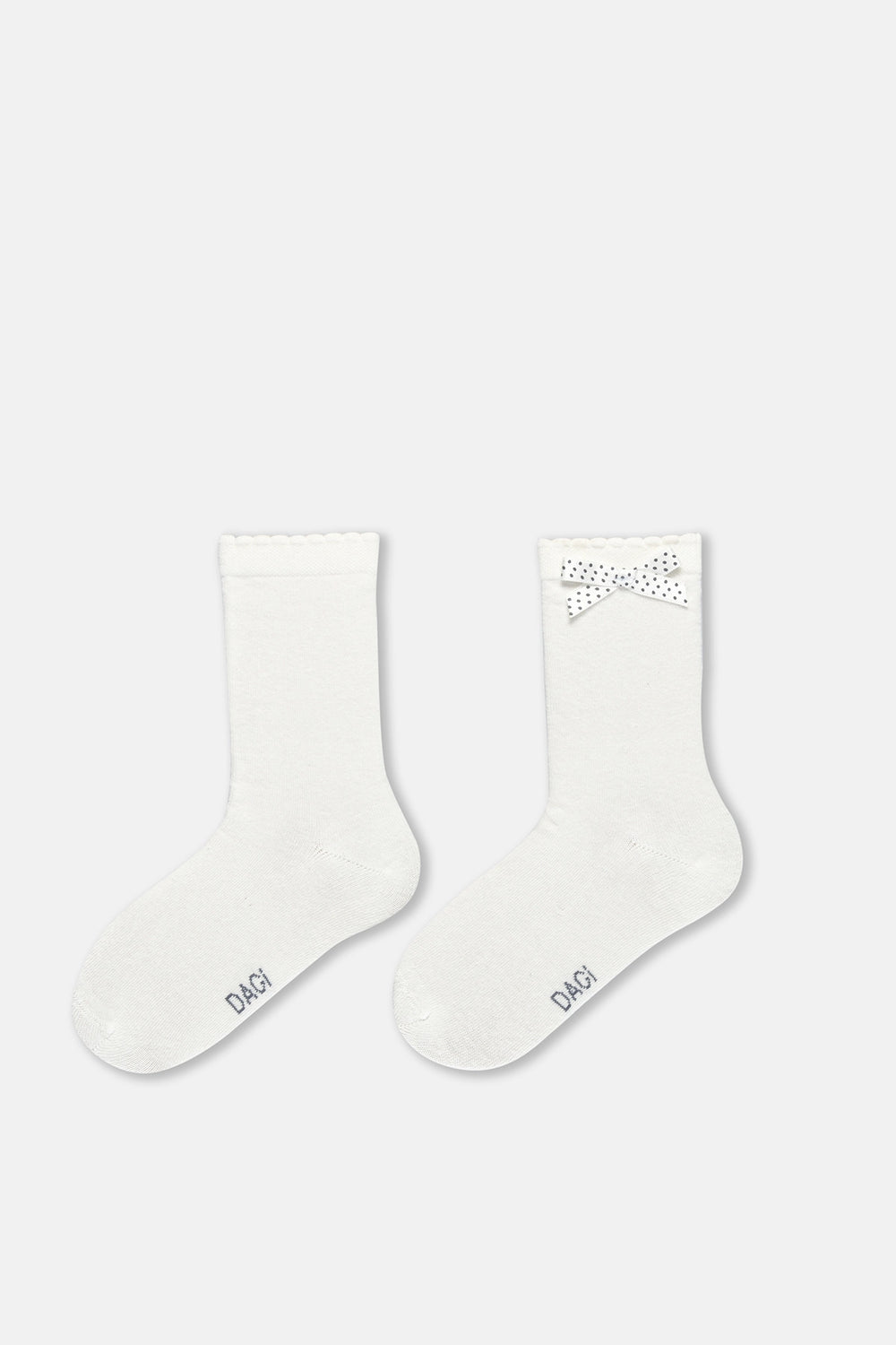 Ekru Kız Çocuk 2'Li Kelebek Detaylı Çorap