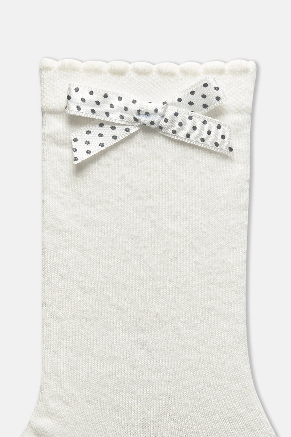 Ekru Kız Çocuk 2'Li Kelebek Detaylı Çorap