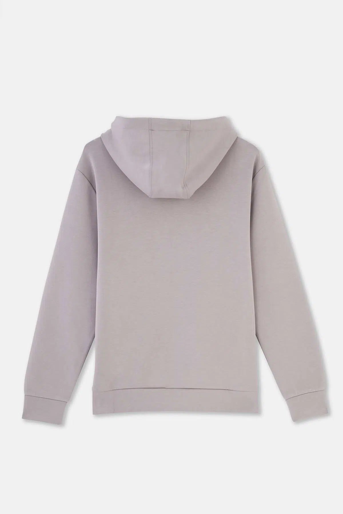 Gri Kapüşonlu Uzun Kollu Sweatshırt