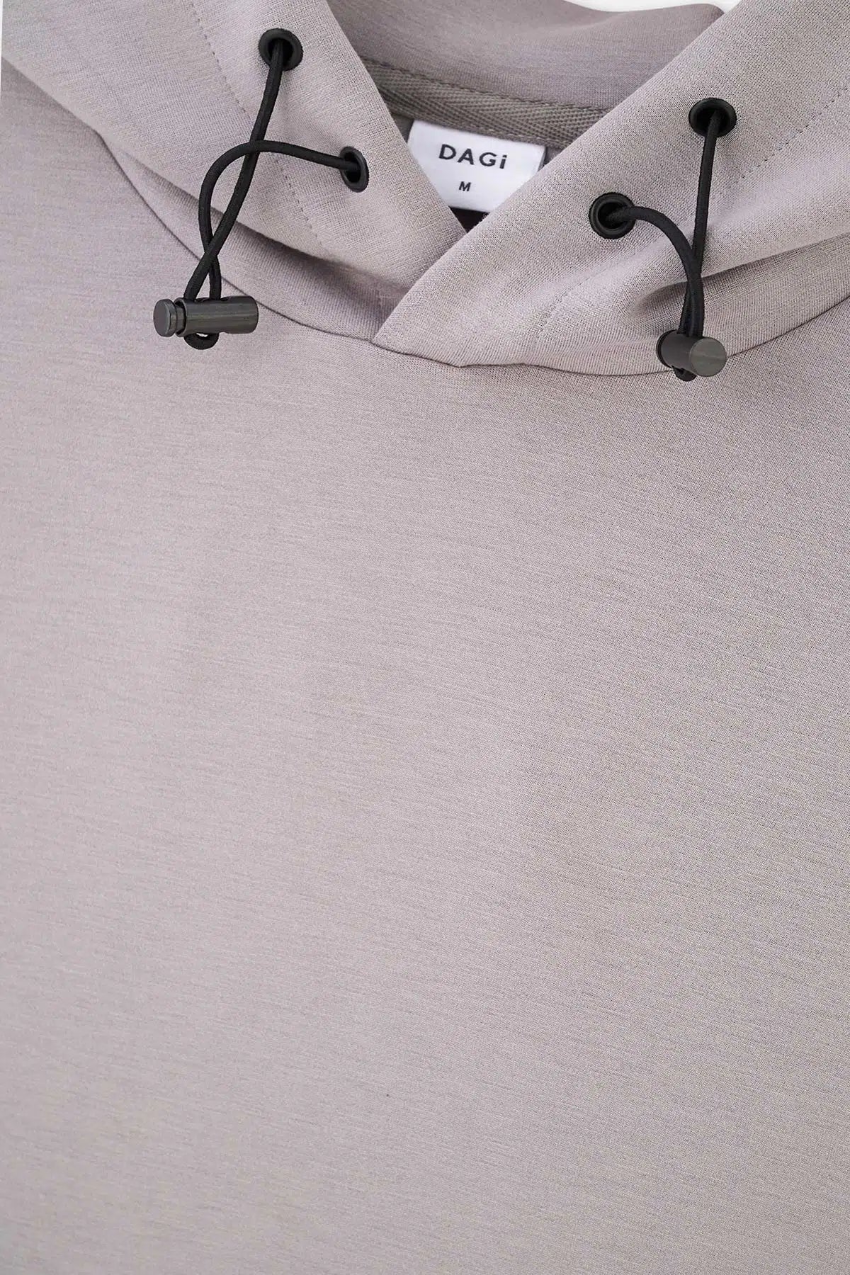 Gri Kapüşonlu Uzun Kollu Sweatshırt