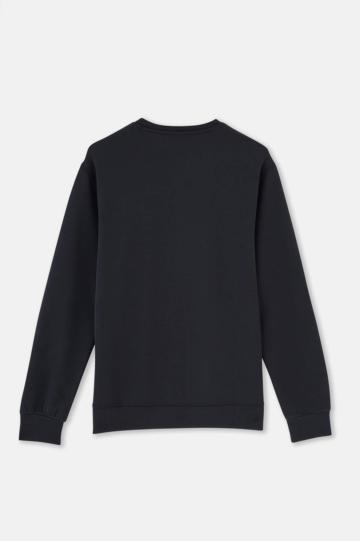 Siyah Bisiklet Yaka Uzun Kollu Sweatshırt