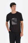 Siyah Dagi Active Baskılı Spor T-Shirt
