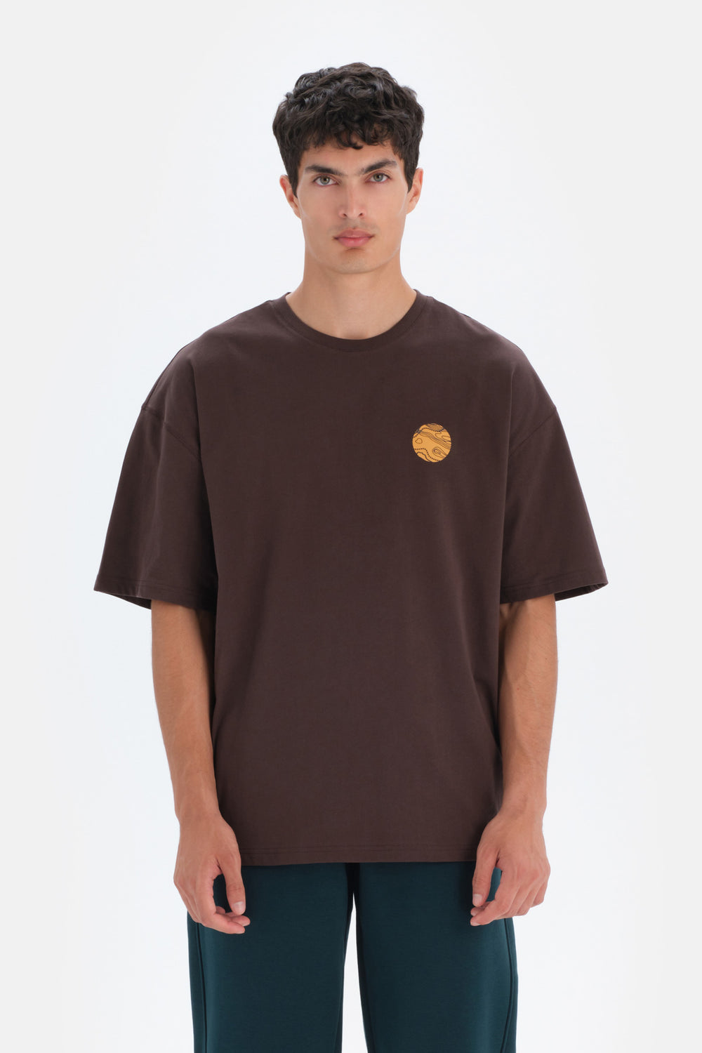 Koyu Kahve Dagi Active Sırt Baskı Detaylı T-Shirt
