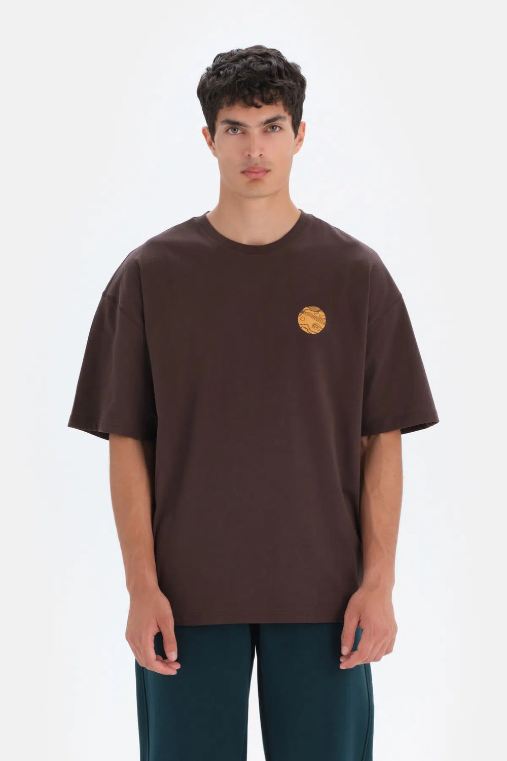 Koyu Kahve Dagi Active Sırt Baskı Detaylı T-Shirt