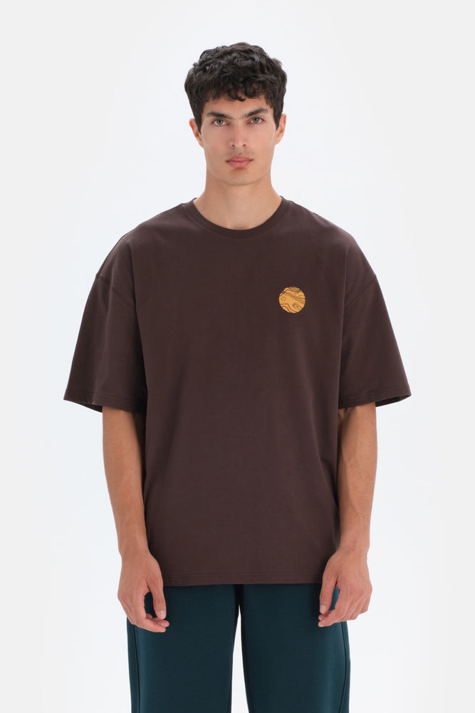 Koyu Kahve Dagi Active Sırt Baskı Detaylı T-Shirt