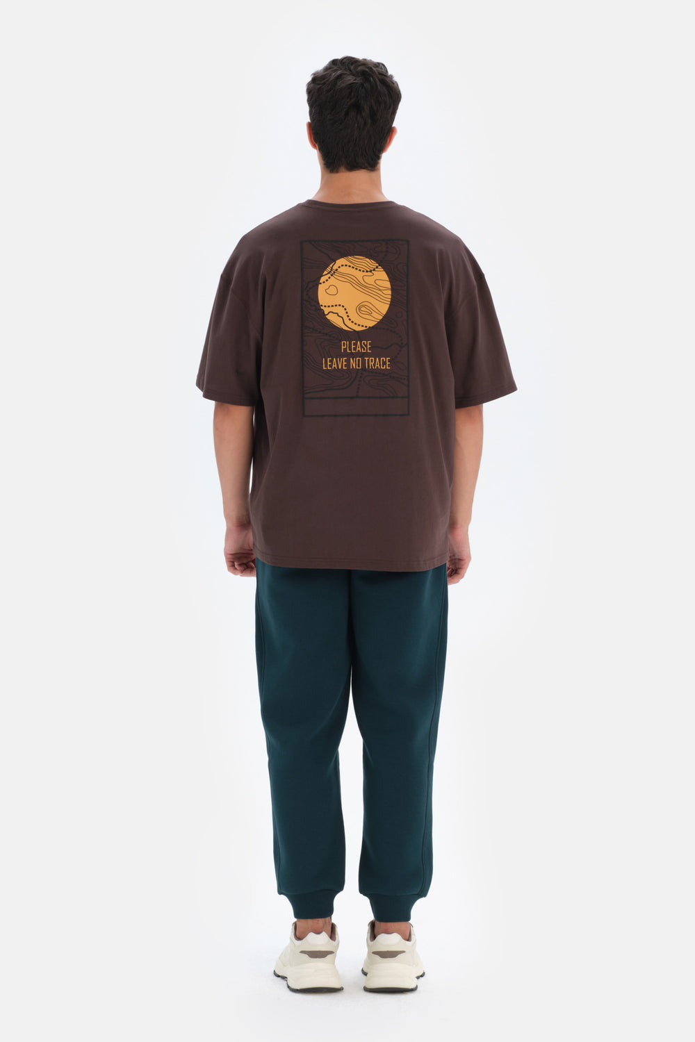 Koyu Kahve Dagi Active Sırt Baskı Detaylı T-Shirt