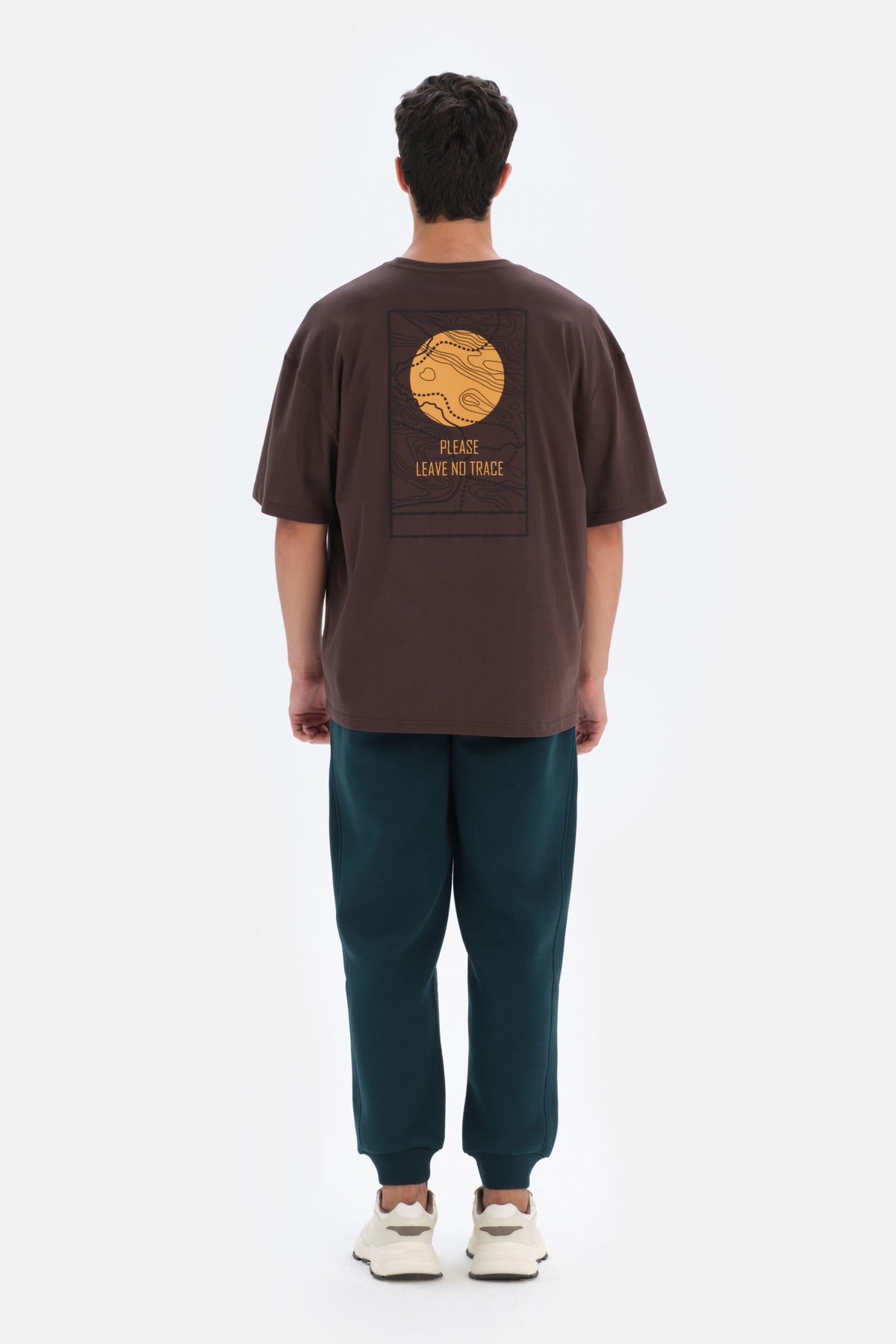 Koyu Kahve Dagi Active Sırt Baskı Detaylı T-Shirt
