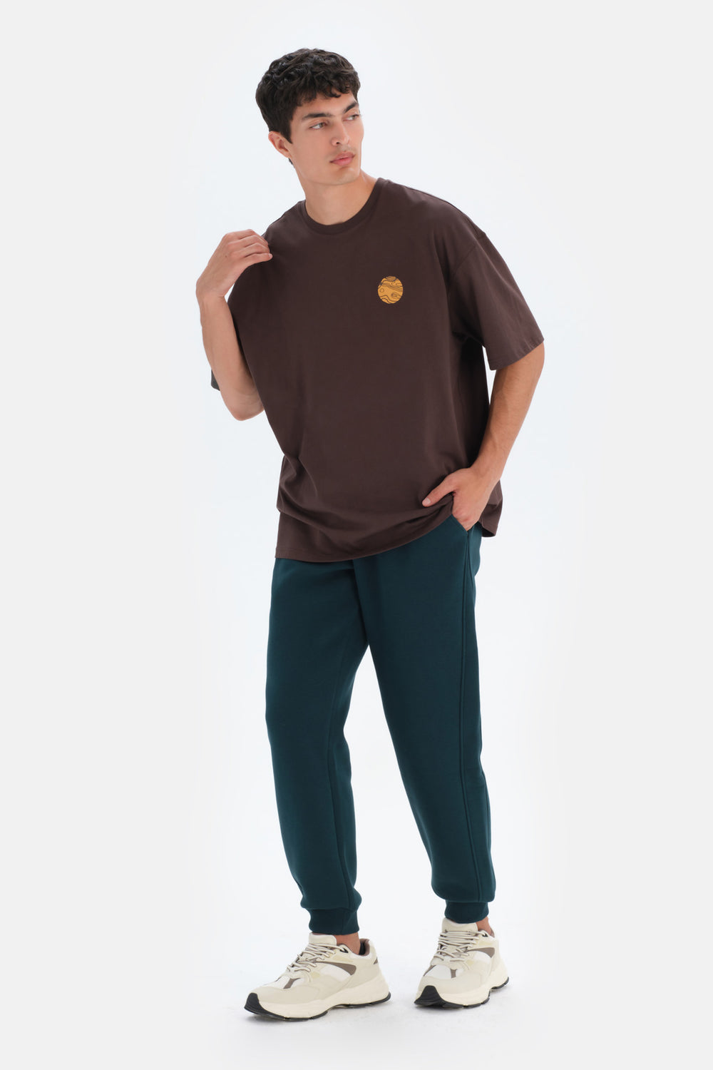 Koyu Kahve Dagi Active Sırt Baskı Detaylı T-Shirt
