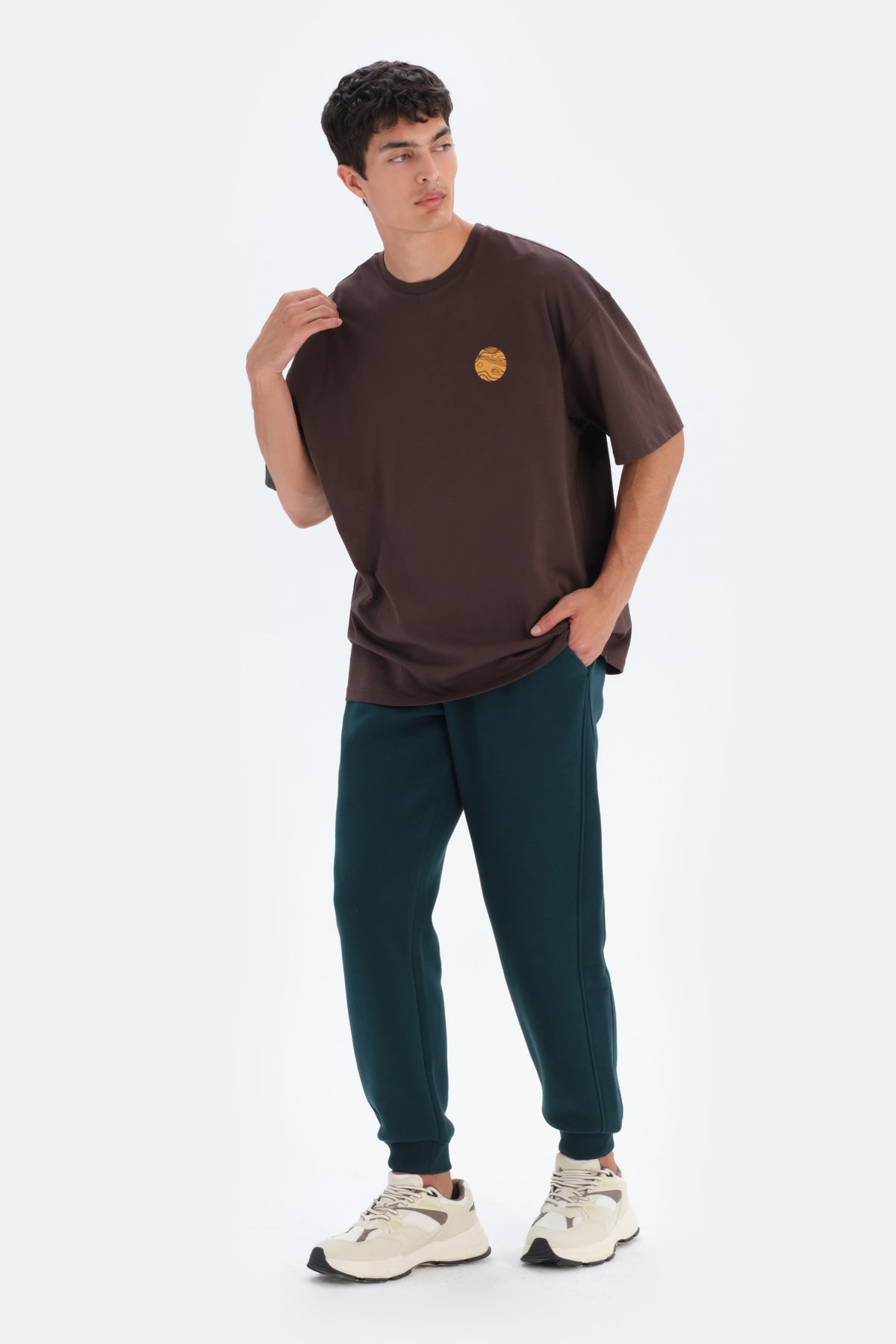 Koyu Kahve Dagi Active Sırt Baskı Detaylı T-Shirt