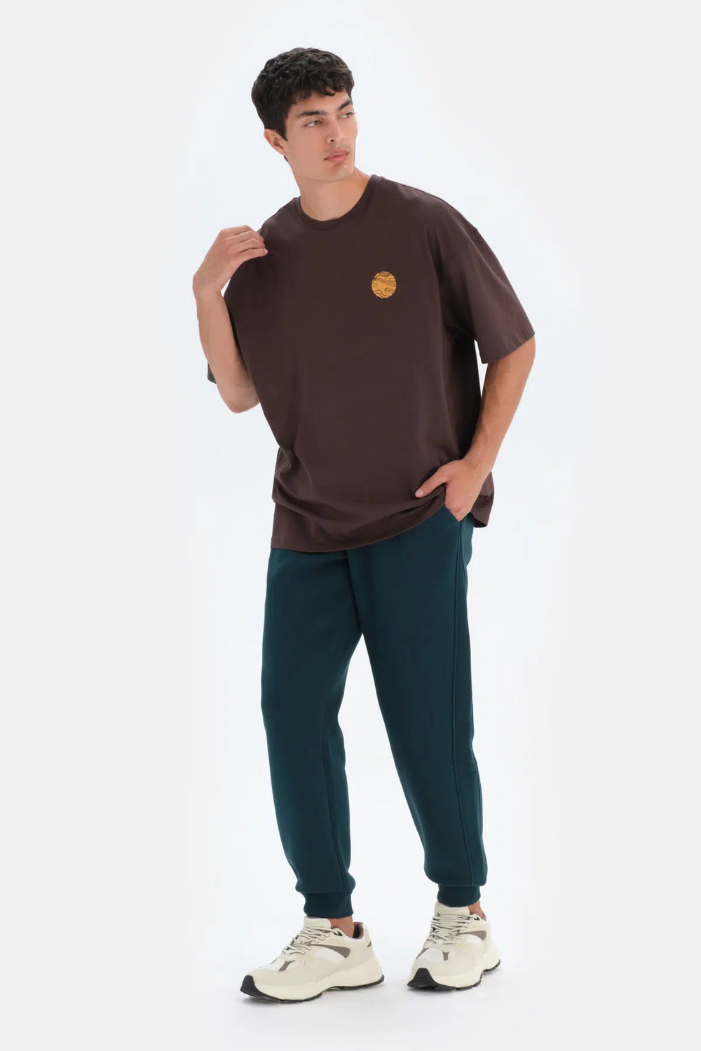 Koyu Kahve Dagi Active Sırt Baskı Detaylı T-Shirt