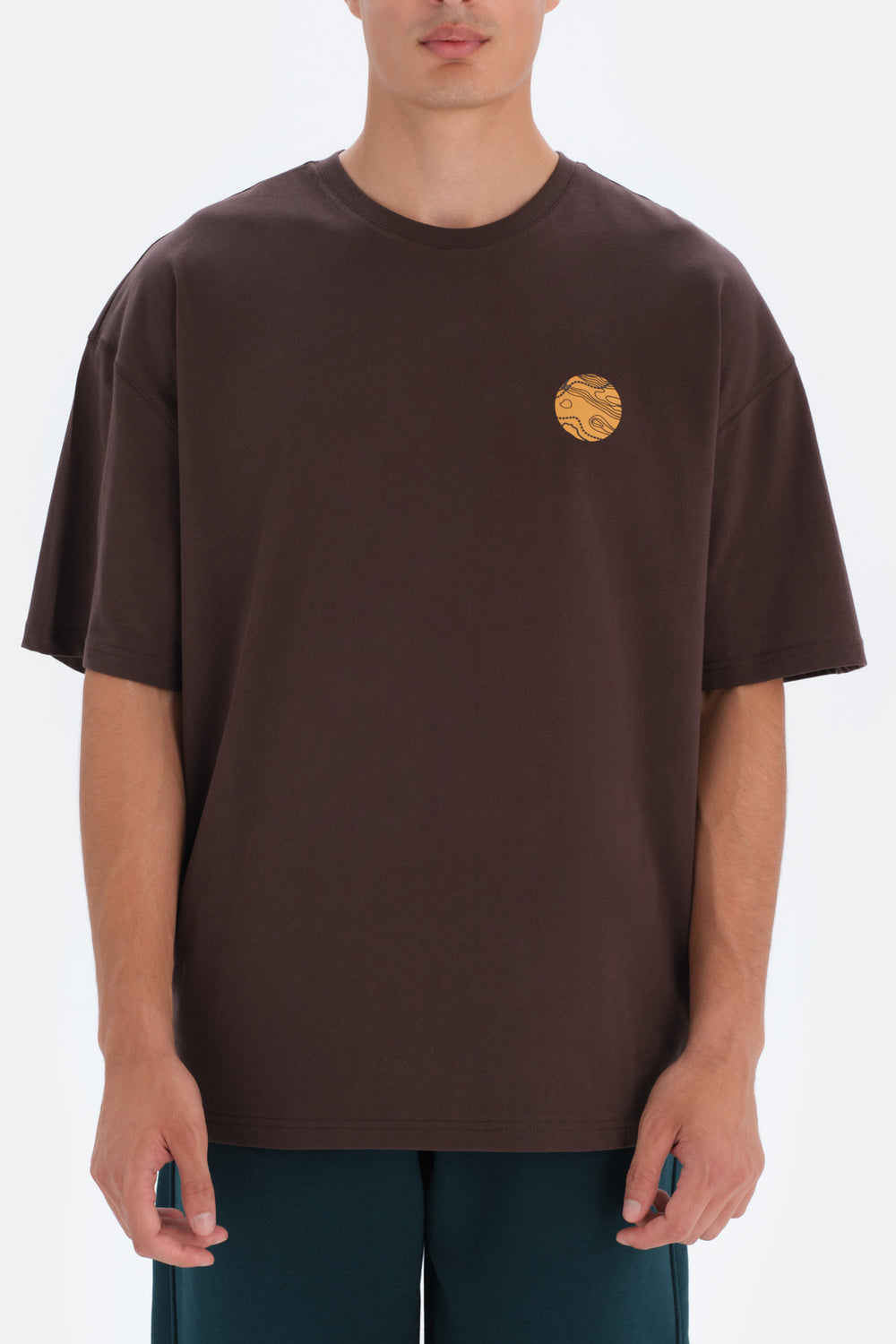 Koyu Kahve Dagi Active Sırt Baskı Detaylı T-Shirt