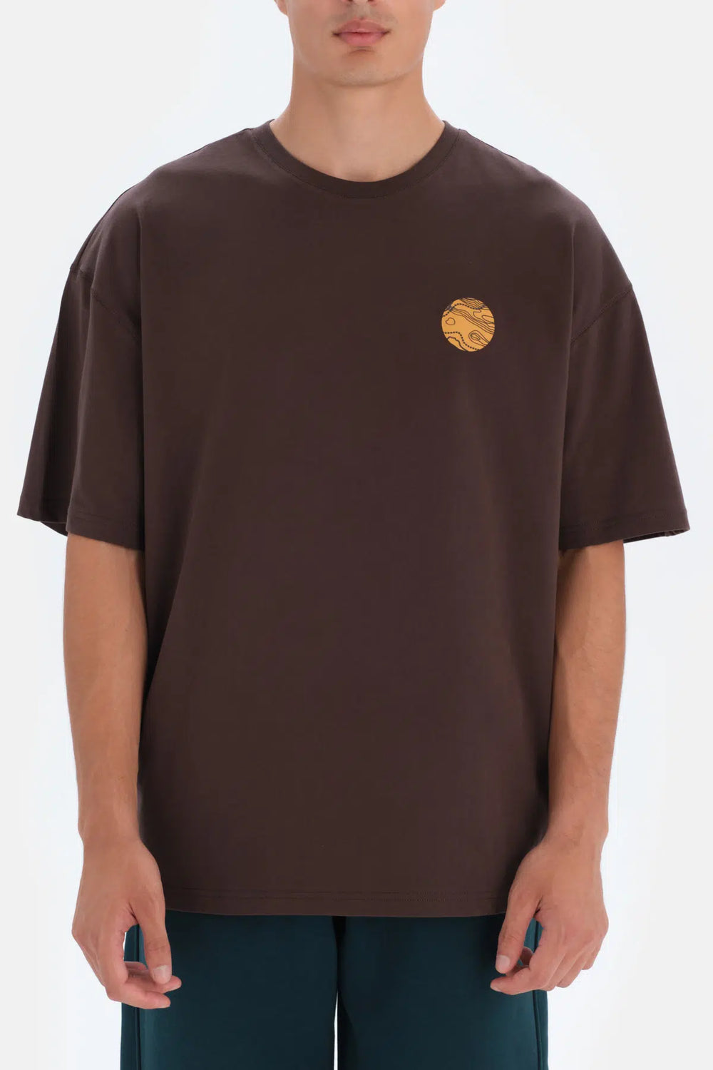 Koyu Kahve Dagi Active Sırt Baskı Detaylı T-Shirt