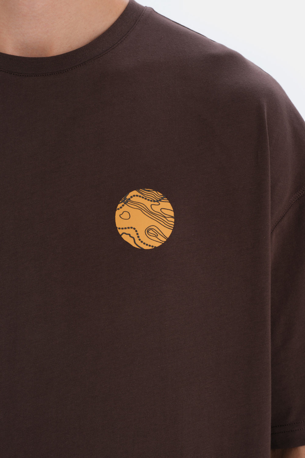 Koyu Kahve Dagi Active Sırt Baskı Detaylı T-Shirt