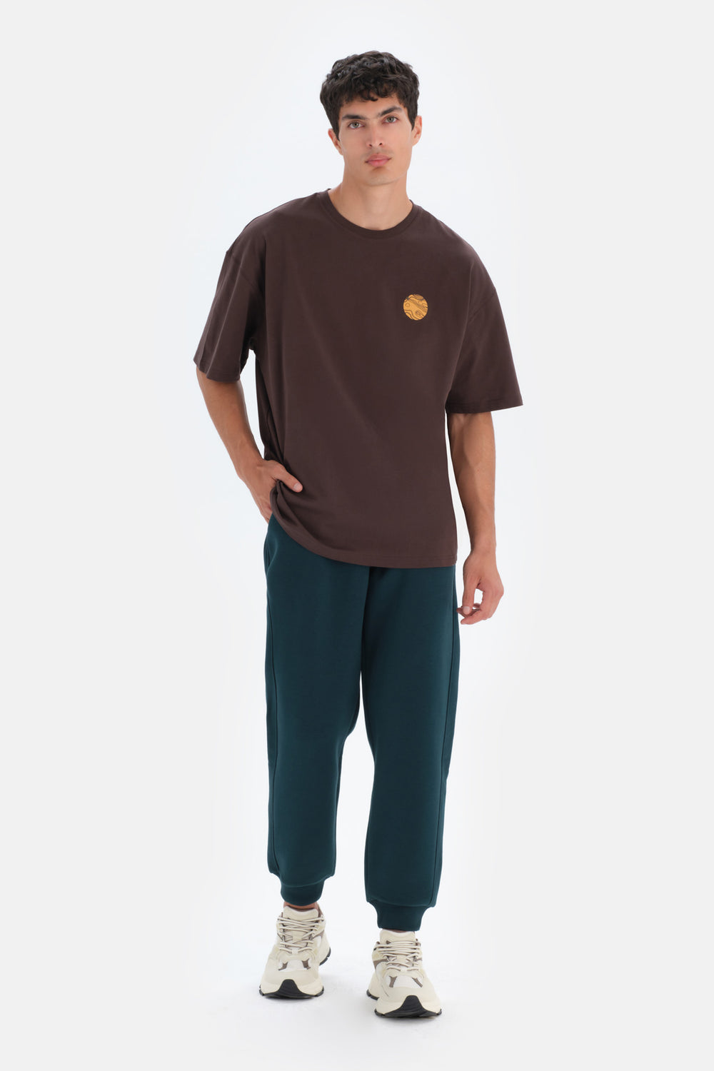 Koyu Kahve Dagi Active Sırt Baskı Detaylı T-Shirt