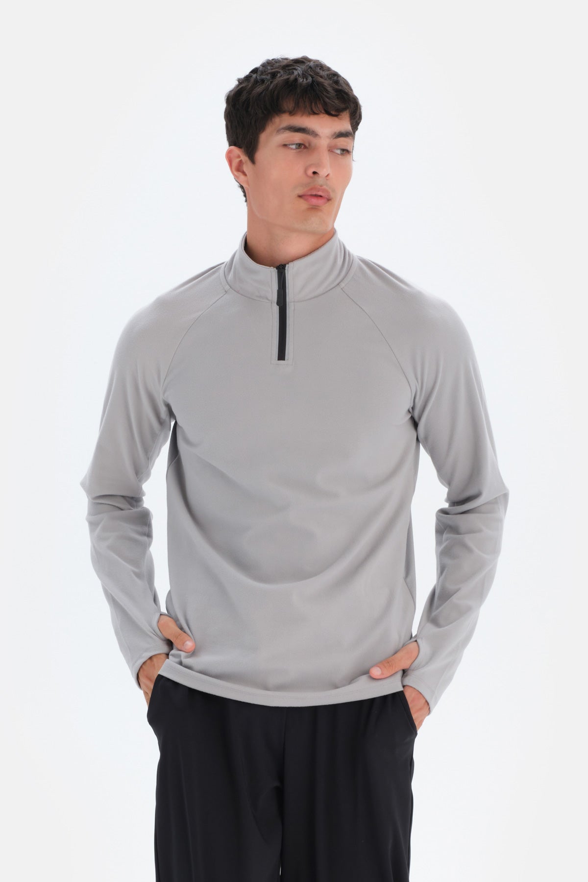 Açık Gri Dagi Active Fermuar Yaka Sweatshirt