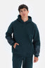 Koyu Yeşil Dagi Active Koyu Kapüşonlu Kol Garnili Sweatshirt