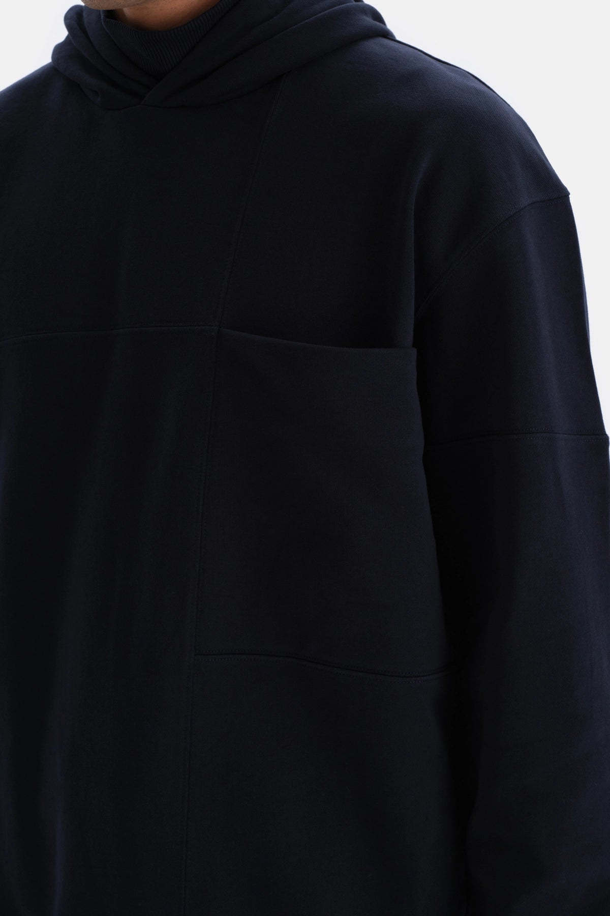 Lacivert Cep Detaylı Kapüşonlu Sweatshirt