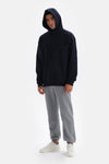 Lacivert Cep Detaylı Kapüşonlu Sweatshirt
