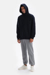 Lacivert Cep Detaylı Kapüşonlu Sweatshirt