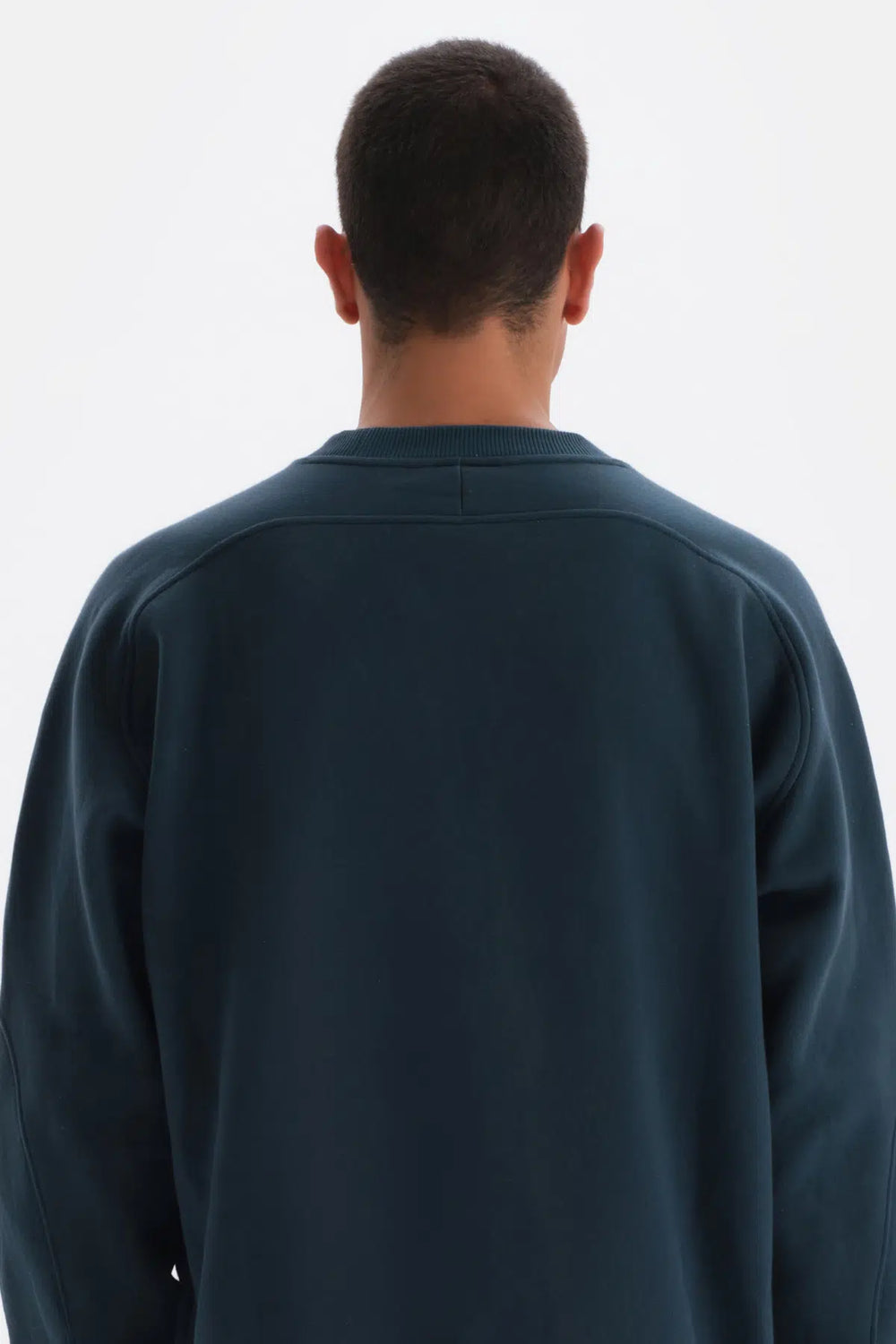 Petrol Mavi Dikiş Detaylı Sweatshirt