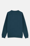 Petrol Mavi Dikiş Detaylı Sweatshirt