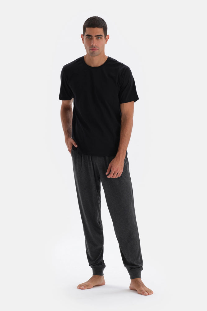 Antrasit Melanj Jogger Paça Örme Pijama Altı