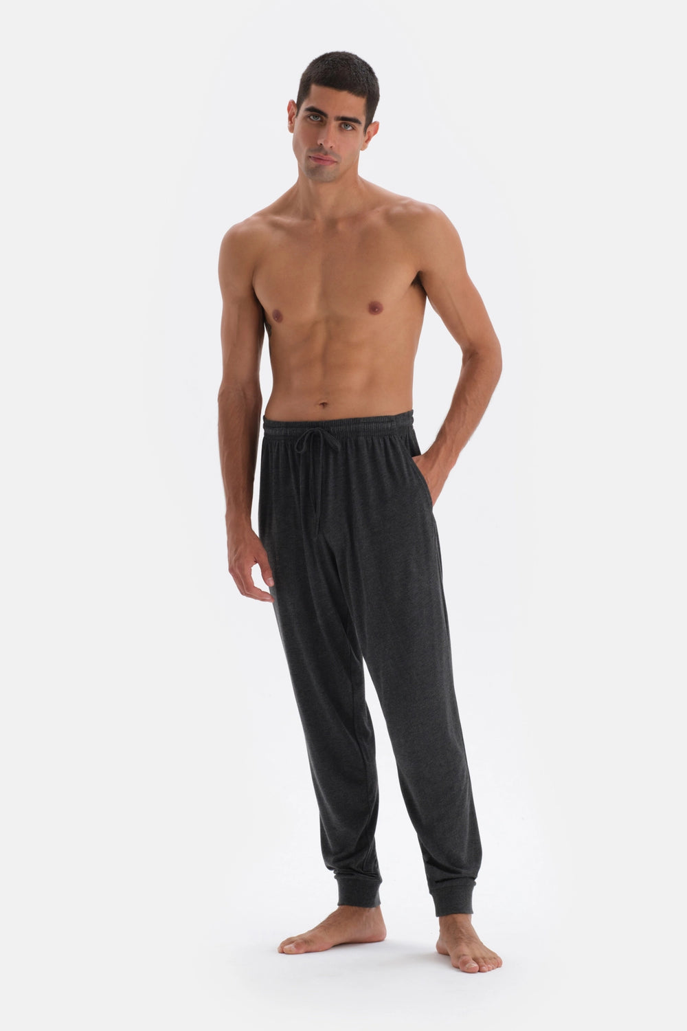 Antrasit Melanj Jogger Paça Örme Pijama Altı