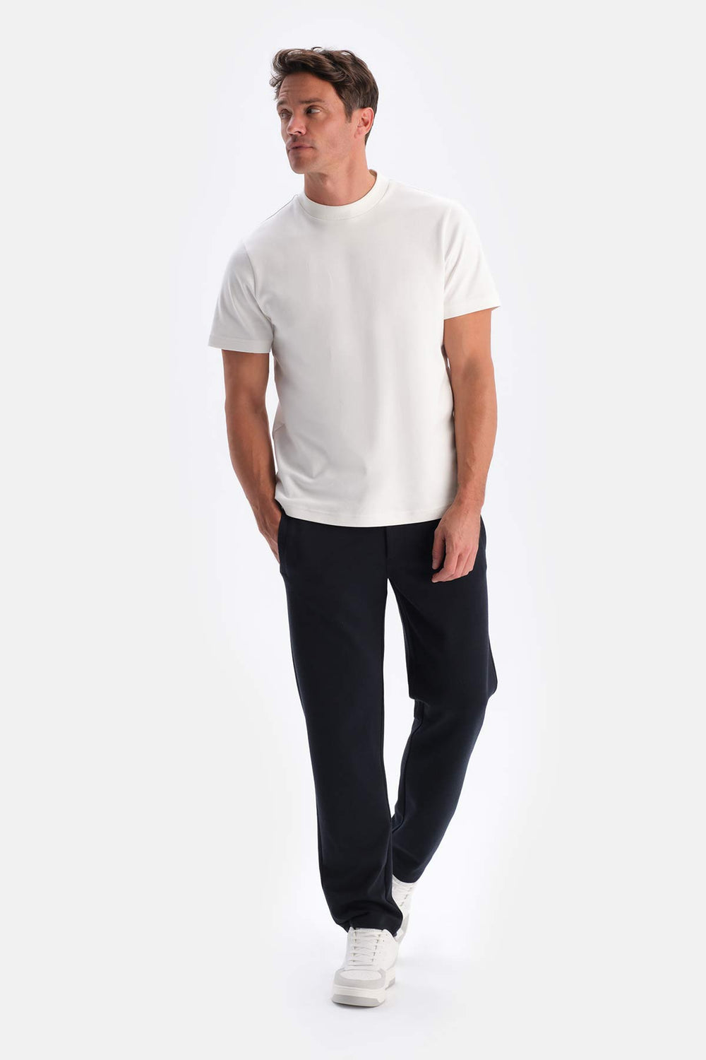 Lacivert Düğme Ve Pat Detaylı Pantolon