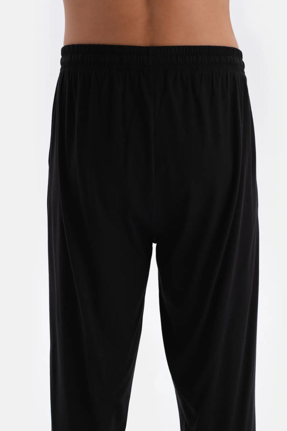 Siyah Pamuk Modal Örme Pijama Altı