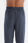 Lacivert Çizgili Viskon Pijama Altı