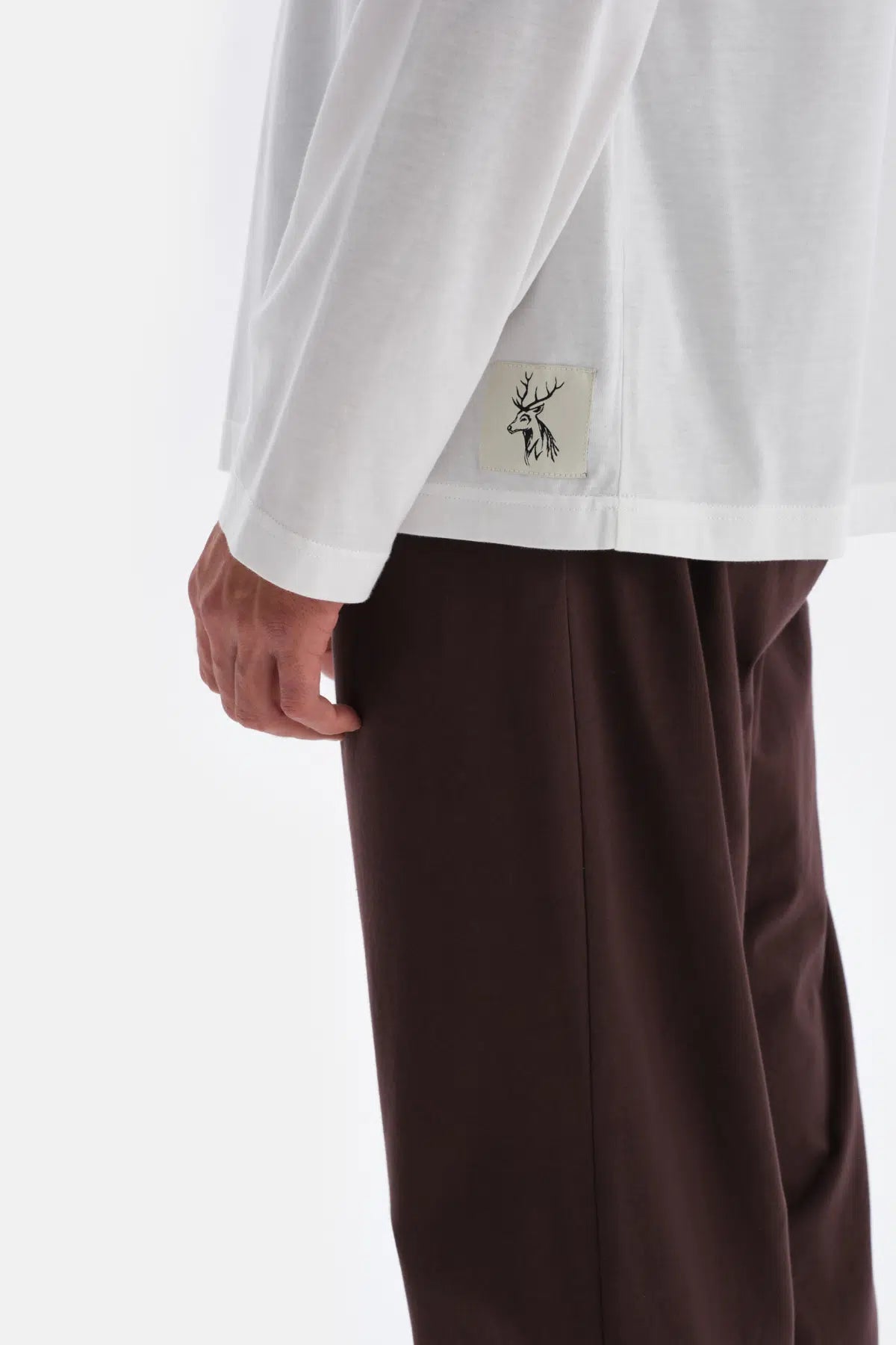 Ekru Baskı Detaylı Uzun Kollu Pamuk Modal Pijama Takımı