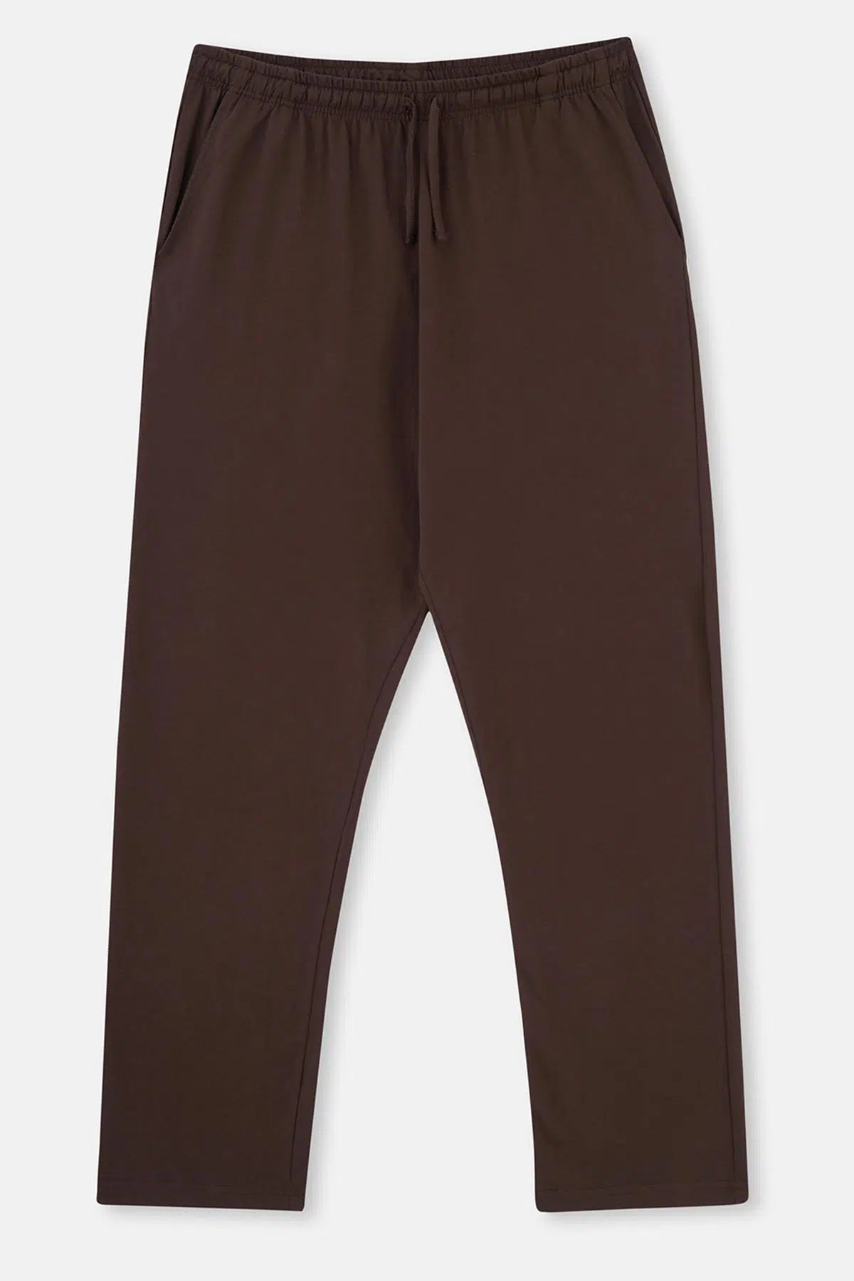 Kahverengi Yarım Patlı Uzun Kollu Örme Pijama Takımı