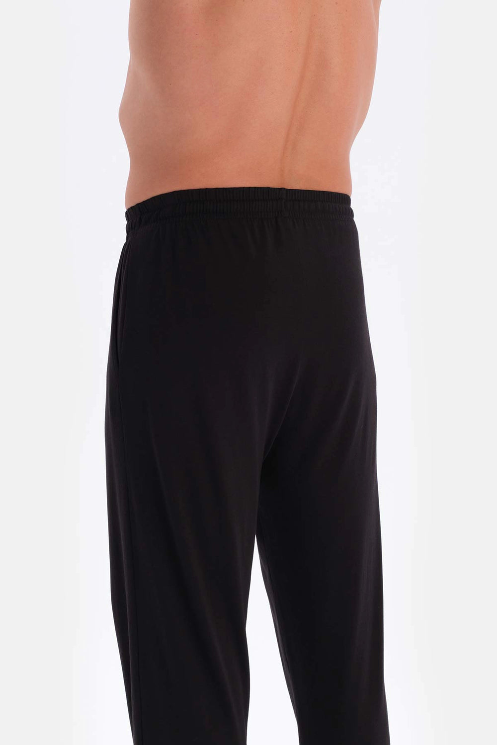 Siyah Bisiklet Yaka Penye Modal Pijama Takımı