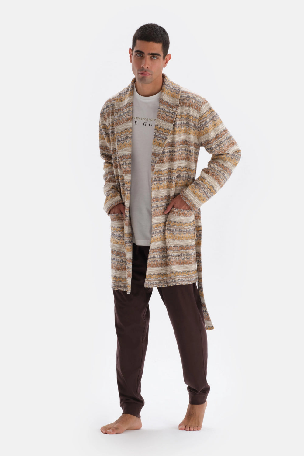 Multicolor Jakarlı Sabahlık