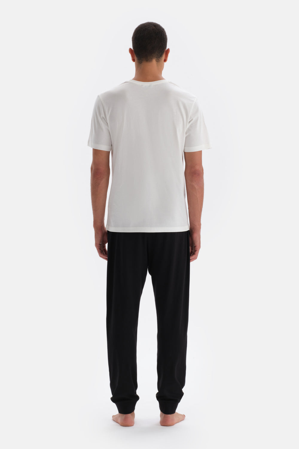 Siyah Jogger Paça Örme Modal Pijama Altı
