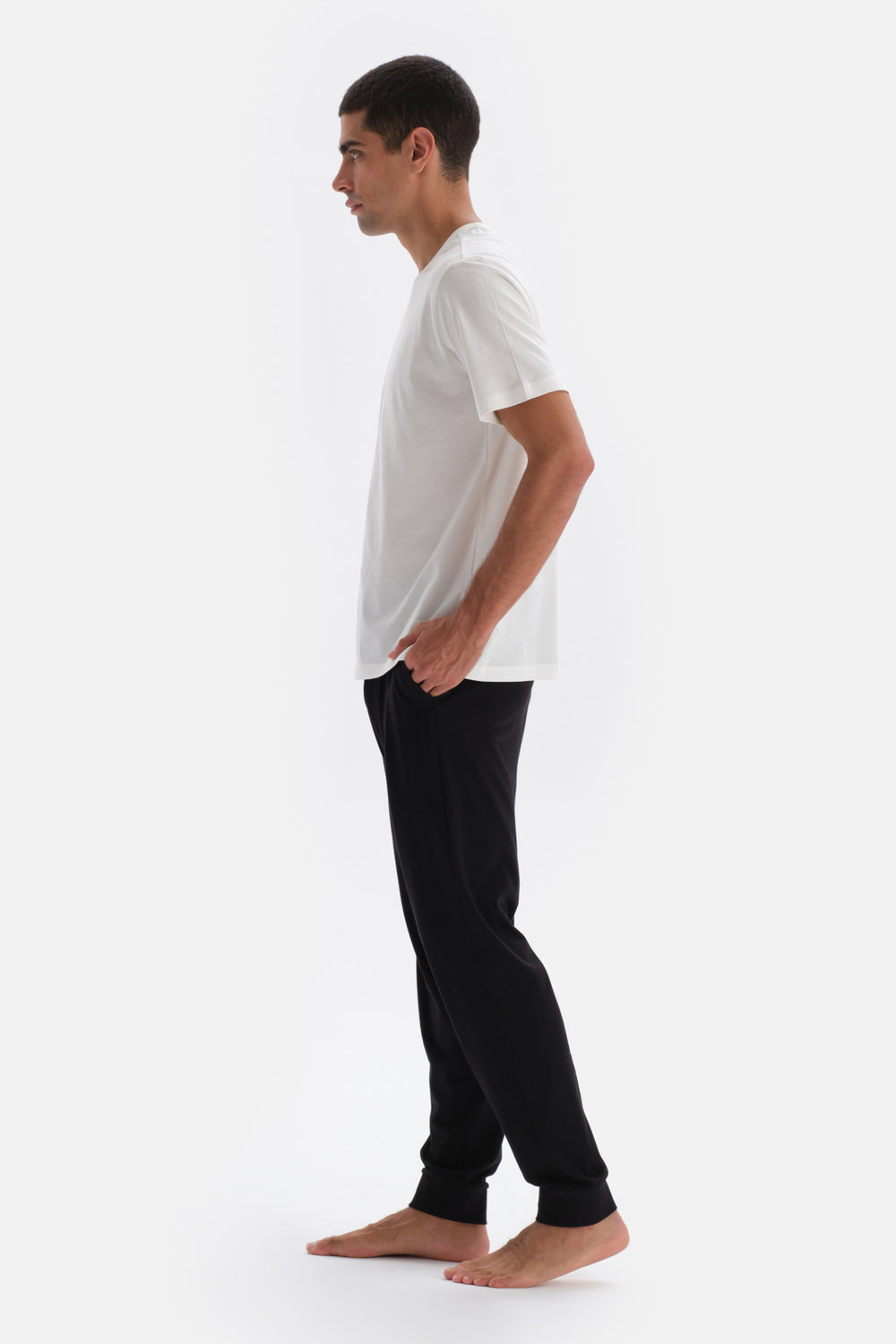 Siyah Jogger Paça Örme Modal Pijama Altı