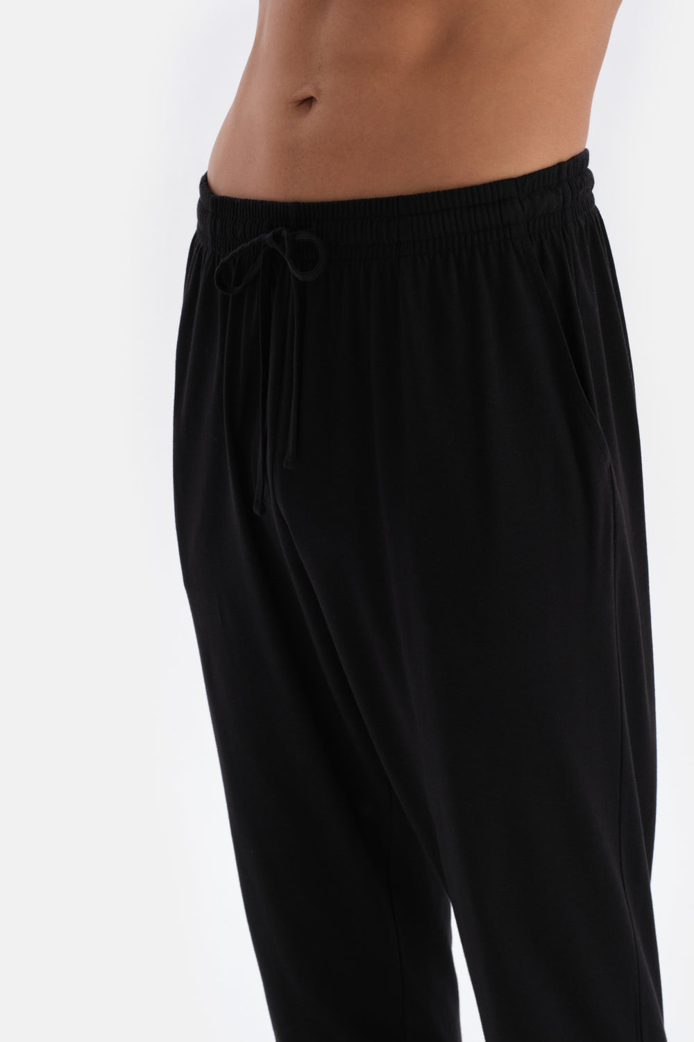 Siyah Jogger Paça Örme Modal Pijama Altı