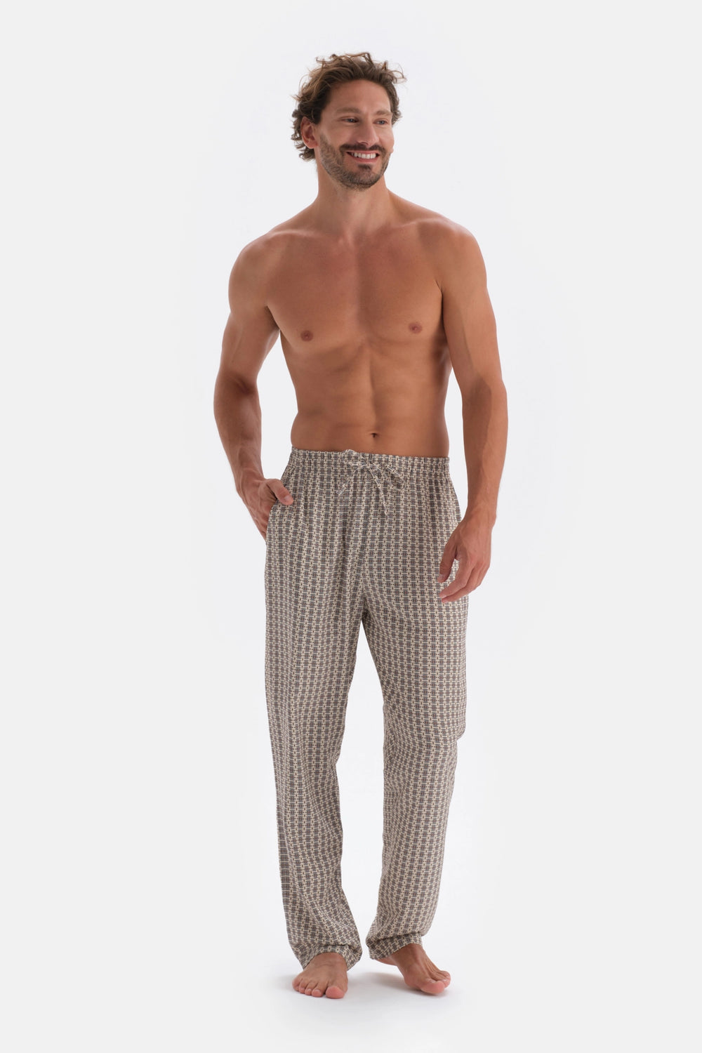 Multicolor Mıkroprınt Baskılı Viskon Pijama Altı