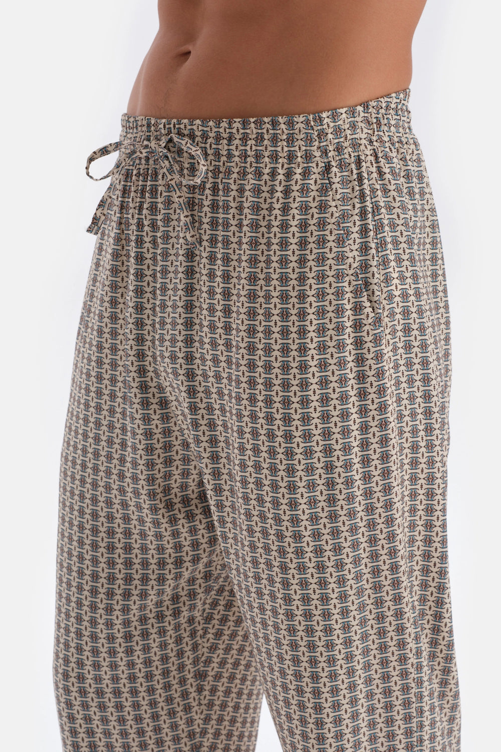 Multicolor Mıkroprınt Baskılı Viskon Pijama Altı