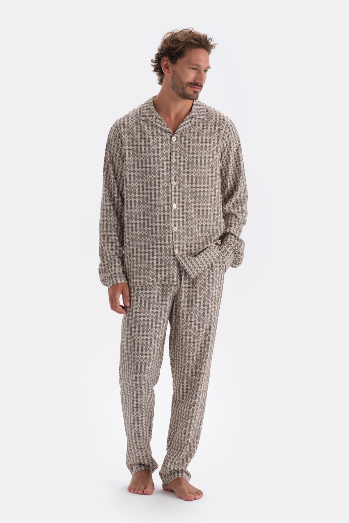 Multicolor Mıkroprınt Baskılı Viskon Pijama Altı