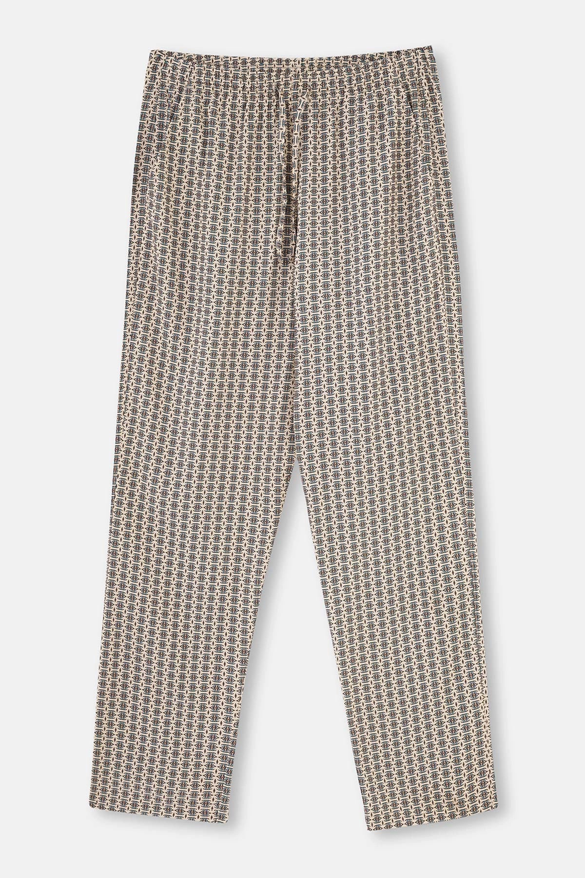 Multicolor Mıkroprınt Baskılı Viskon Pijama Altı