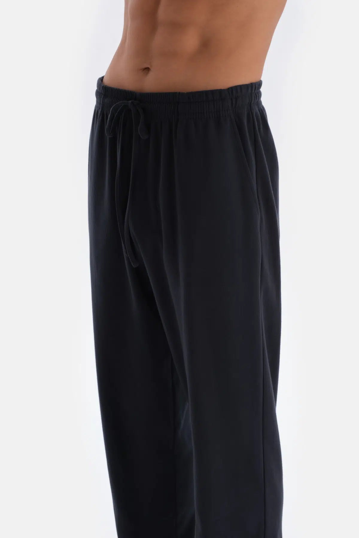 Lacivert Düz Paça Pamuklu Pijama Altı