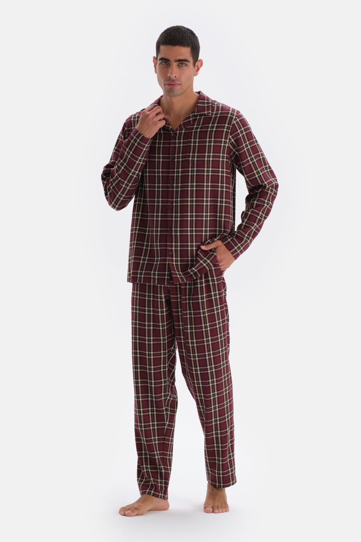 Multicolor Ekose Dokuma Pantolon Pijama Altı
