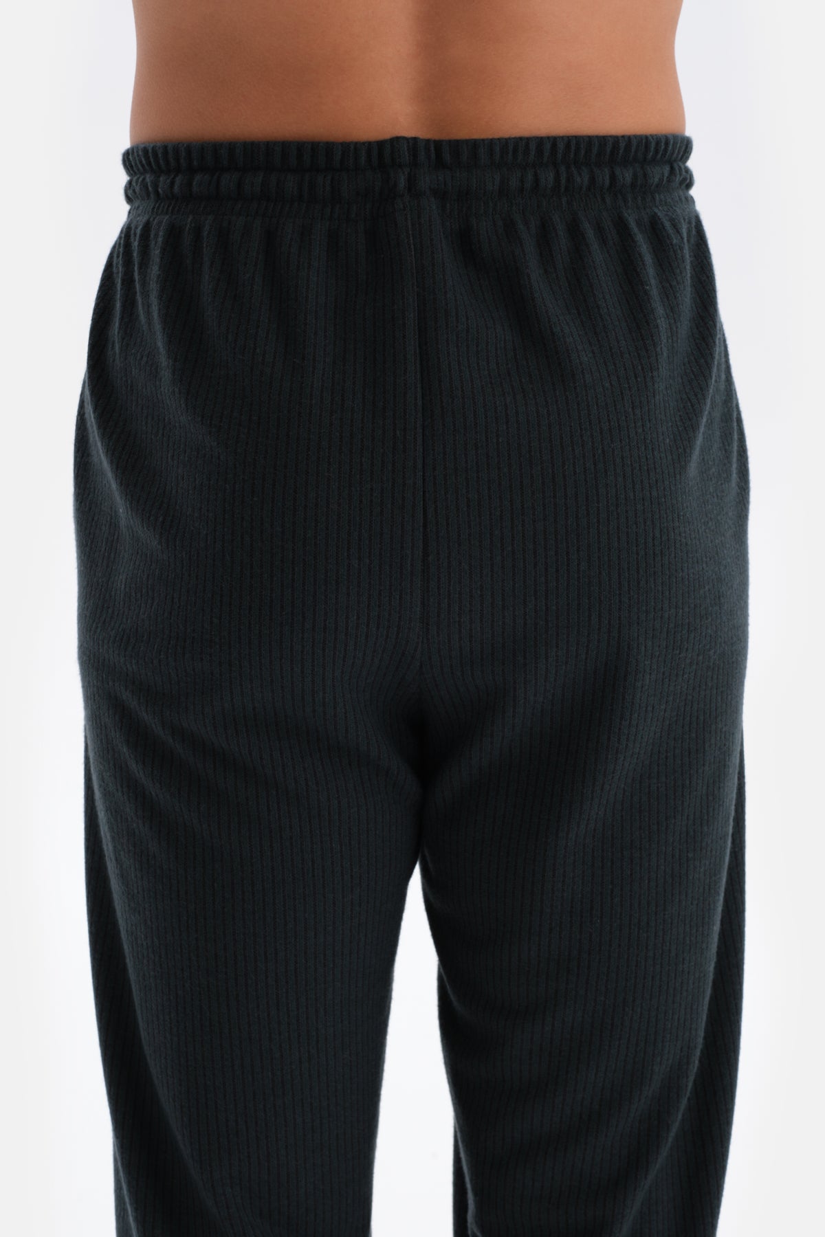 Yeşil Çizgi Jakarlı Örme Pijama Altı