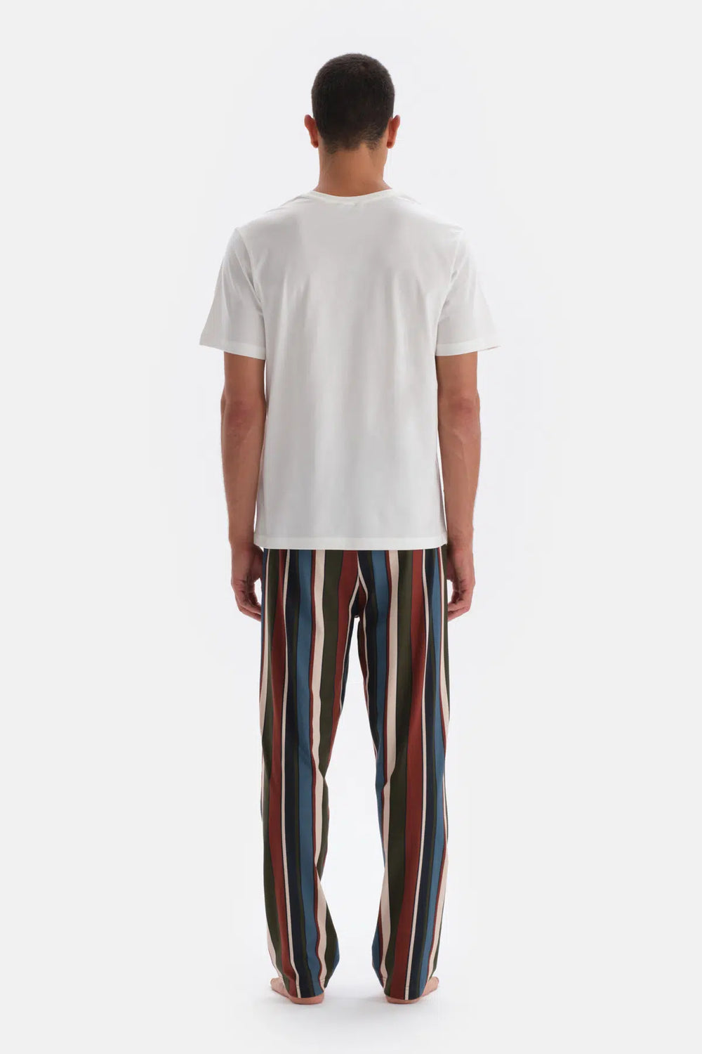 Multicolor Çizgili Örme Pantolon Pijama Altı