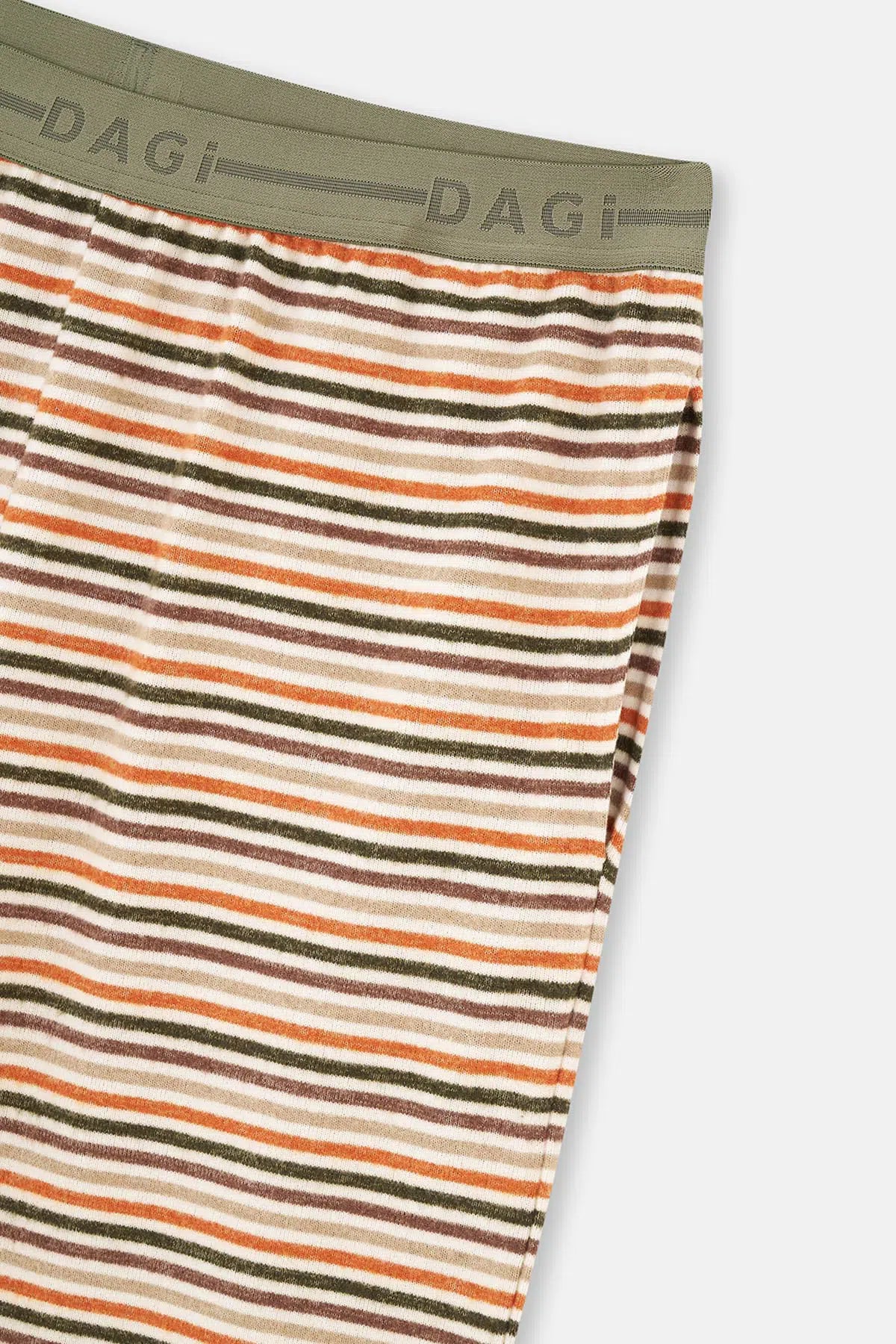 Multicolor Çizgili Örme Tek Pijama Altı