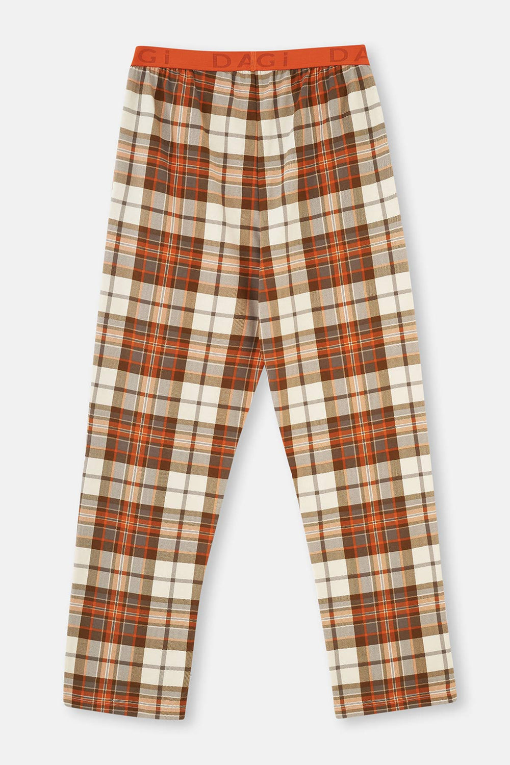 Multicolor Ekoseli Örme Tek Pijama Alt