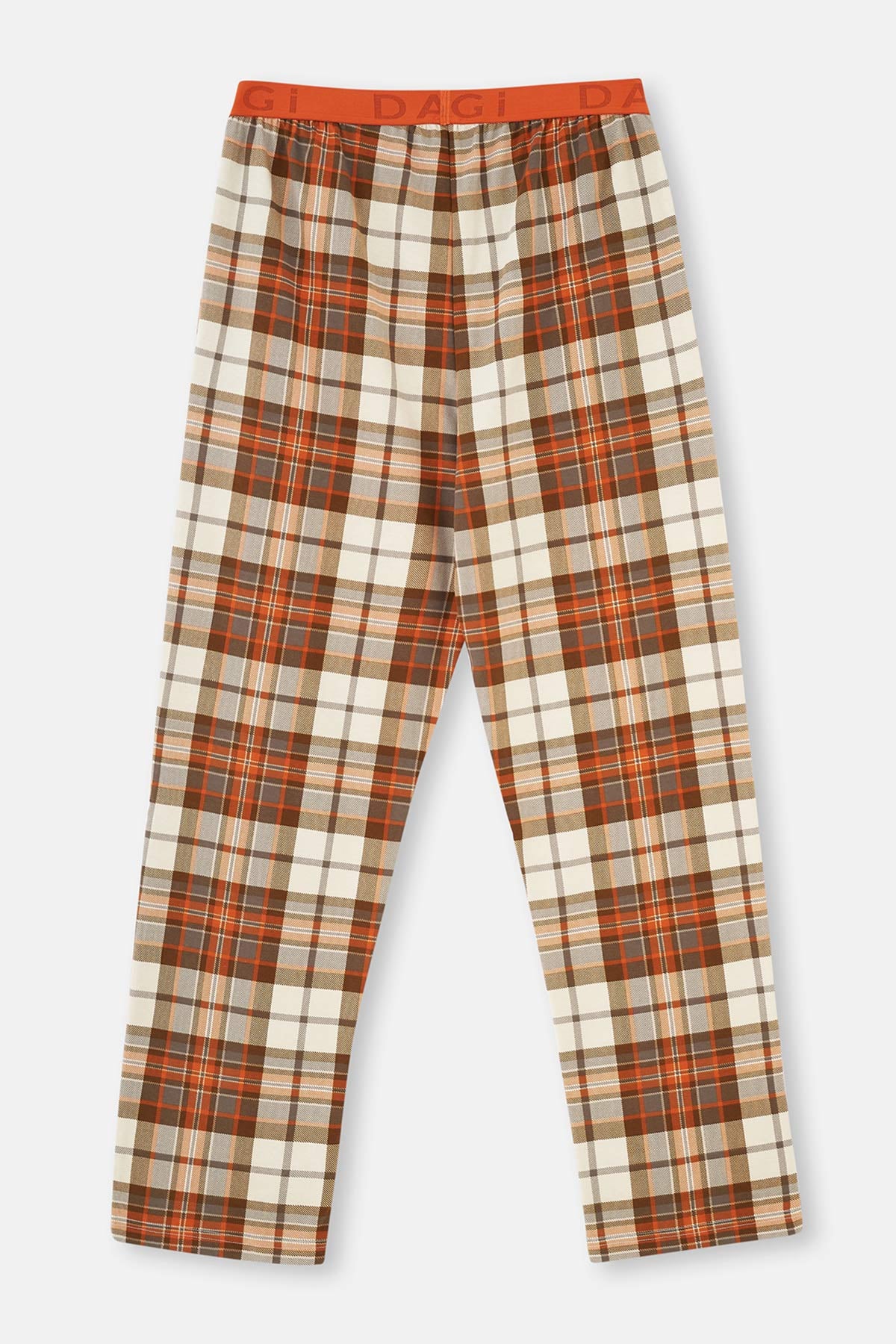 Multicolor Ekoseli Örme Tek Pijama Alt