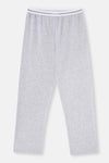 Gri Melanj Beli Lastikli Örme Tek Pijama Altı