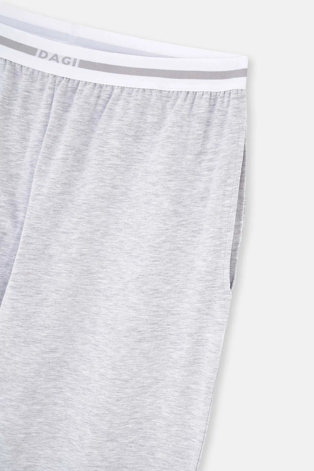 Gri Melanj Beli Lastikli Örme Tek Pijama Altı